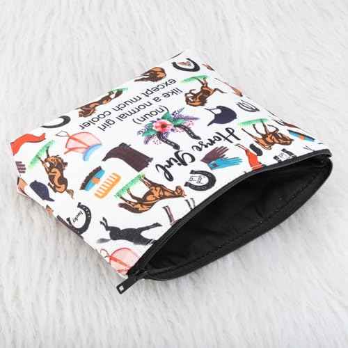 FUSTMW Horses Gifts for Girls Horse Makeup Bag Horse Girl Gifts for Horse Lovers Equestrian Cosmetic Bag Horse Riding Gifts (horse bag)