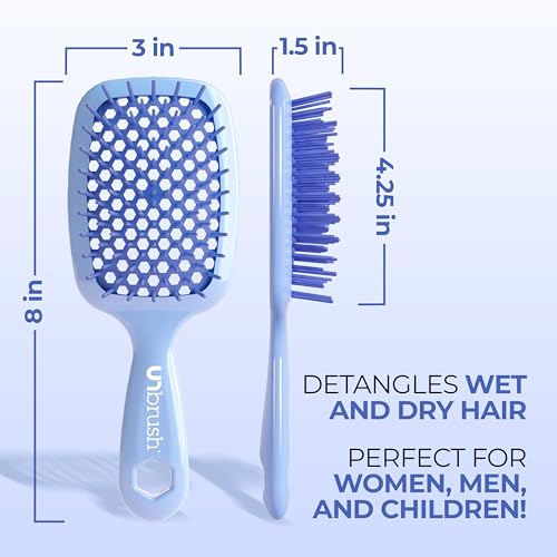 FHI Heat UNbrush Detangling Brush for Pain-Free Brushing on All Wet or Dry Hair Types ? Durable DuoFlex Anti-Static Bristles, Lightweight Handle, Vented Hair Brush