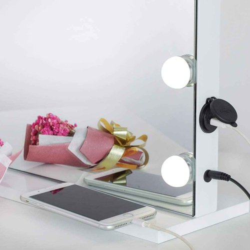 SHOWTIMEZ Vanity Mirror with Lights Large Lighted Makeup Mirror with 18 LED Bulbs, W31.5 x H23.6in. Tabletop or Wall-Mounted Hollywood Vanity Makeup Mirror
