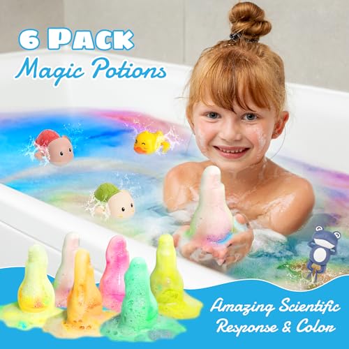 FIREKOTO¢ç 8pcs Purely Handmade Kids' Rainbow Interactive Bath Bombs kids Potions?Organic Colorful Bubble Bath for Kids Safe, Best Birthday, Party, Easter Bath Bombs Gift Set for Girls and Boys(8-Pack)