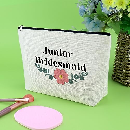 Junior Bridesmaid Gift Bridesmaid Wedding Gifts Makeup Bag Junior Bridesmaid Proposal Gift for Maid of Honor Gifts for Friend Bride Shower Gifts for Sister Bridal Party Gifts Travel Cosmetic Pouch