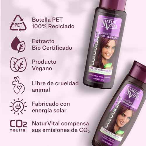 NaturVital Burgundy for Red Hair Refresher Coloursafe Hair Mask 300 ml. No Parabens,Organic Certified Extract