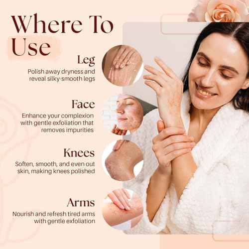 Himalayan Salt Body Scrub 12 oz - with Collagen and Stem Cells - Exfoliating Salt Scrub for Cellulite - Deep Cleansing for Acne, Scars, Wrinkles - Moisturizes Skin