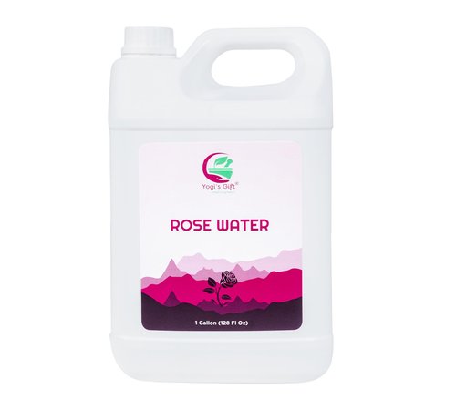 100% Pure Rose Water 1 Gallon (128 fl oz) | for Face & Hair | Alcohol Free & Artificial Coloring Free | by Yogi's Gift®