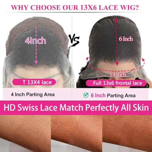 250% Density 13x6 Body Wave Lace Front Wigs Human Hair HD Transparent full frontal lace wigs human hair 13x6 for Women Glueless Wigs Human Hair with Baby Hair