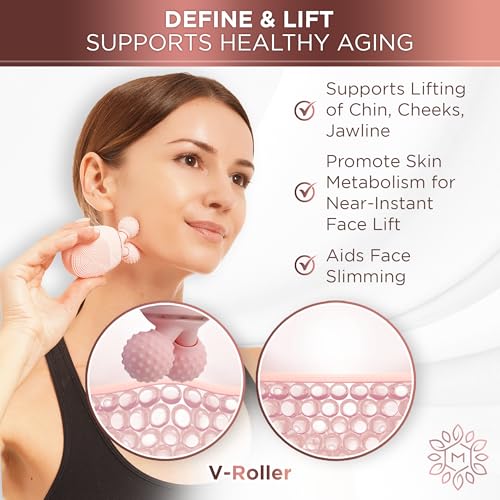 Face Roller for Wrinkles and Lifting Alternative - Silicone Face Scrubber Exfoliator, Electric Facial Massage Tool, Premium Lymphatic Drainage Massager for Chin, Neck and More, Face Cleanser Brush