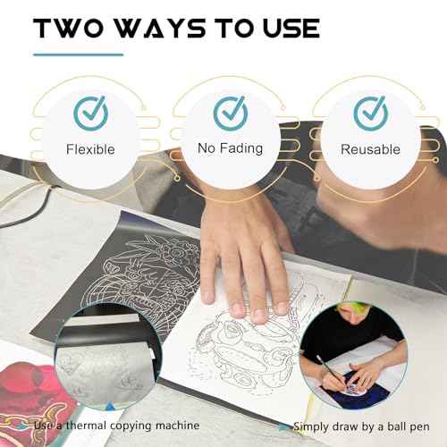 WZPB Tattoo Skin with Transfer Paper - 40Pcs Fake Skin and Stencil Paper Kit Including 20Pcs Double-Sided Practice Skin and 20Pcs Tattoo Transfer Paper for Beginners and Artists