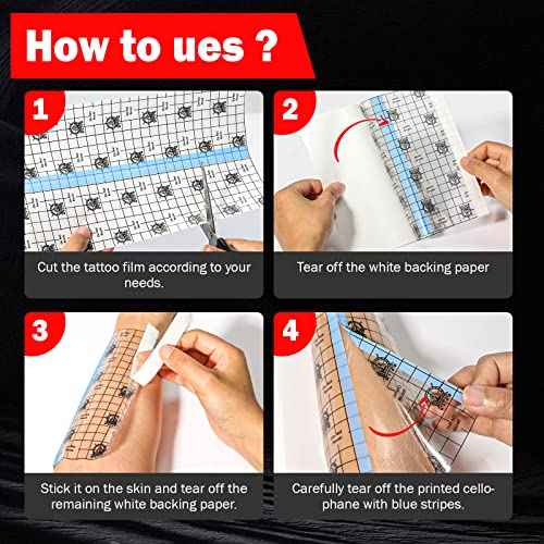 AZEN Tattoo Aftercare Bandage, 6"x 8 Yard, Waterproof Second Skin Cover up Tape, Healing Wrap, Tattoo Supplies