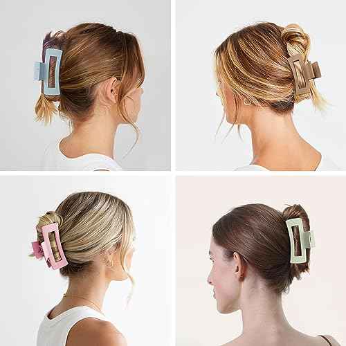 12 Pack 3.5" Medium Hair Claw Clips for Women Thick Thin Hair, Strong Hold Matte Banana Hair Clips