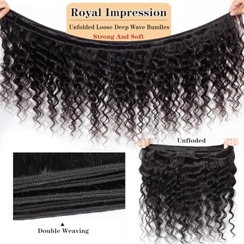 12A Loose Wave Bundles Human Hair 14" 16" 18" 300g 100% Unprocessed Brazilian Virgin Hair Loose Deep Wave Human Hair Weave Bundles Natural Color