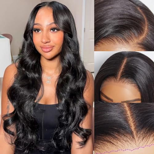 6x5 Lace Front Wig Human Hair Wig for Women 210% Density Body Wave Wear and Go Glueless Wigs Pre Plucked Pre Cut Lace Wigs Pre Bleached Tiny Knots Wig 22 Inch