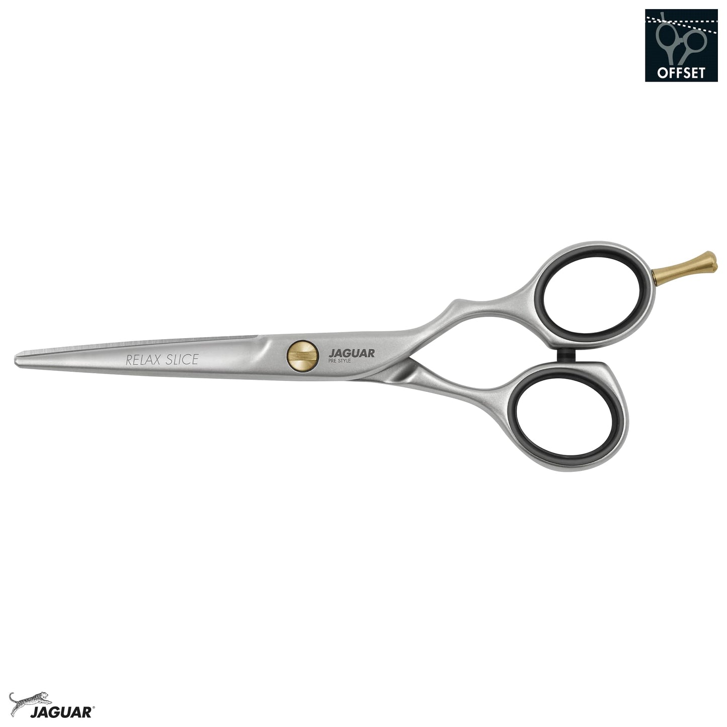 Jaguar Shears Pre Style Relax Slice 5.5 Inch Offset Design Professional Ergonomic Steel Hair Cutting & Trimming Scissors for Salon Stylists, Beauticians, Hair Dressers and Barbers