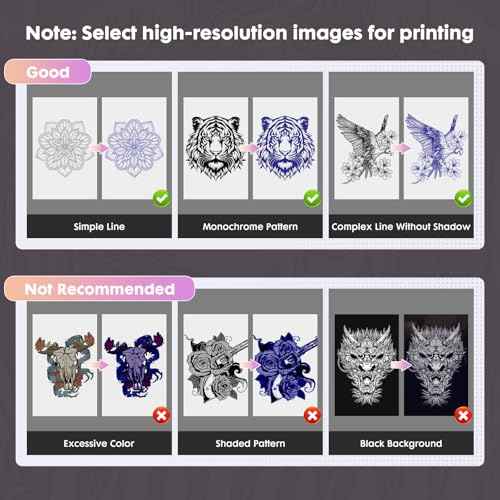 Tattoo Stencil Printer with 40pcs Transfer Paper, Bluetooth Thermal Tattoo Printer Machine for Beginners & Artists, Compatible with Android & iOS, PC(Pink)