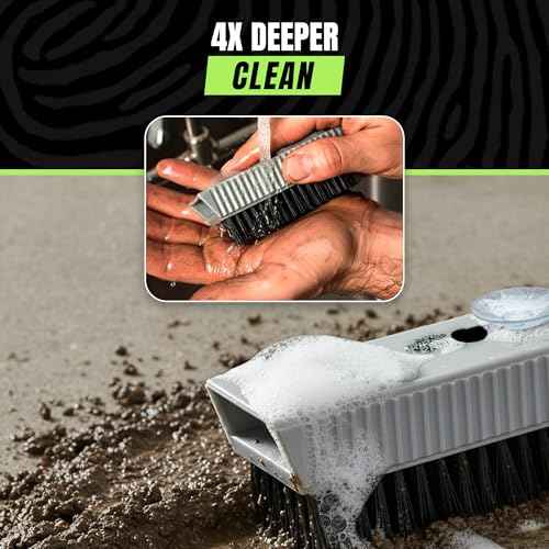 Grip Clean Nail Brush for Cleaning Fingernails ? Heavy Duty Nail Brush with Extra Stiff Bristles - Fingernail Brush & Nail Scrubber Brush with Suction Cup Backing for Men & Women - 1 Pack