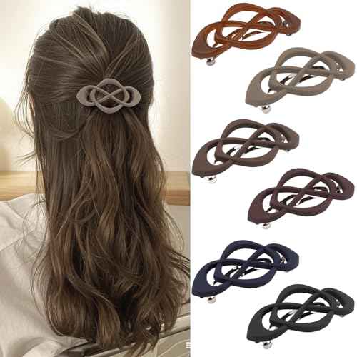 Flat Hair Clips Barrettes for Thick Thin Fine Hair 6Pcs French Barrette Large Hair Slides Non Slip Strong Hold Clamps Vintage 90s Accessories for Women Girls Gifts