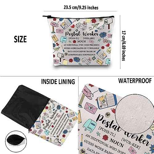 G2TUP Mail Carrier Thank You Gift Postal Worker Definition Makeup Bag Postal Worker Cosmetic Bag Mail Lady Post Office Gift (Postal Worker Definition MB)