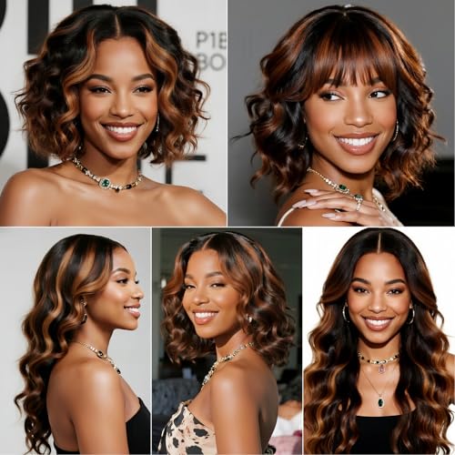 Ombre Human Hair Bundles P1B/30 Body Wave Bundle 24 26 28 Inch 3 Bundles Two Tone Black Mixed With Brown Hair Extensions