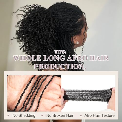 Originea 8-18 Inch 0.1 and 0.2 0.4 Thickness Curly Tips Interlocked sister Locs 100% Real Human Hair Micro loc Extensions Permanent Dreadlock Extensions (1B# 0.2cm, 10 Inch 70 Strands)