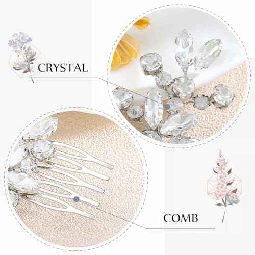 JAKAWIN Bride Wedding Hair Comb Crystal Hair Piece Rhinestone Bridal Hair Accessories for Women HC042 (Silver)