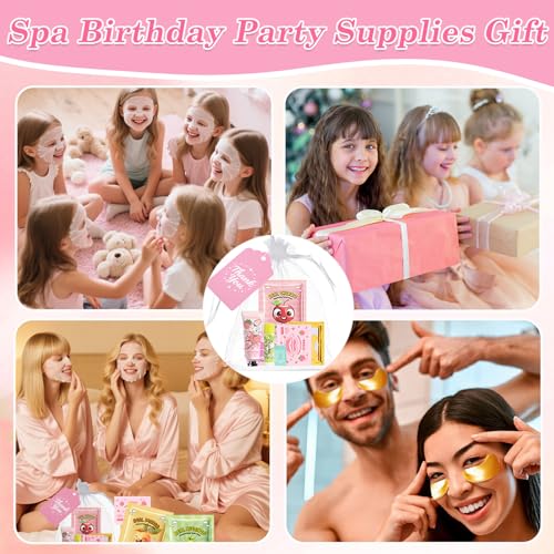 90PCS Spa Party Supplies for Girls,Daughter Spa Gift Sets Favors Include Face Masks,Lip Balm,Lip Mask,Eye Patches,Skin Care For Teens 10-12,Spa Birthday Sleepover Party Supplies for Kids Teens Girls
