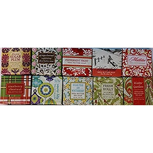 Greenwich Bay Trading Company Holiday Soap Sampler 10 Pack of 1.9oz Bars Only Winter Fragrances - Bundle 10 items