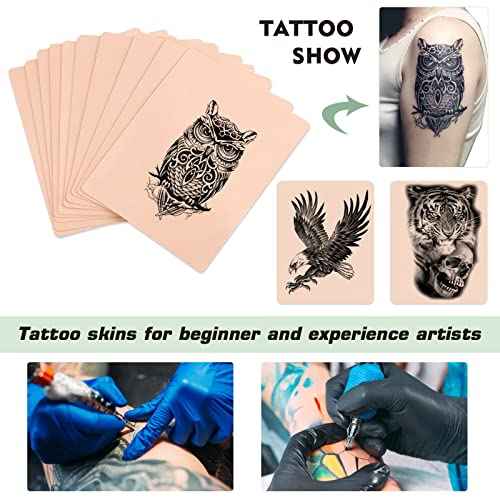 Rayyl 20PCS Tattoo Practice Skin with Transfer Paper Kit - Includes 5PCS Tattoo Practice Fake Skin and 15PCS Transfer Paper for Beginners & Experienced Artists¡¦