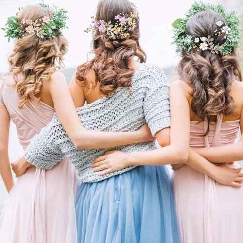 BOYIVI Hair Comb, 4 Pieces Vintage Wedding Flower Pearl Rhinestone Hair Pins Bridal Hair Accessories, Purple, for Brides Bridesmaids Women and Girls
