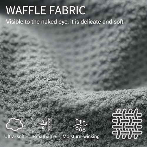 2 Pack Microfiber Hair Towel Wrap for Women, 32" x 11" Waffle Weave Hair Plopping Towel for Curly, Long & Thick Hair, Anti-Frizz Hair Turbans for Wet Hair (Pink, Grey)