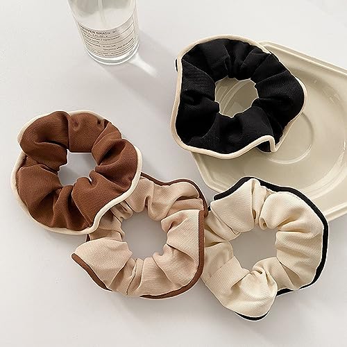 Simple temperament hair scrunchies all-match Elastic Hair Scrunchies hair accessories (4pcs)