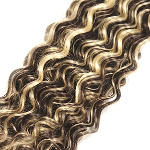 20 22 24 Inch P4/613 Human Hair Bundles Blonde Deep Wave Human Hair Bundles Brazilian Unprocessed Virgin Hair 3 Bundle Two Tone Brown Mixed With Blonde Bundle