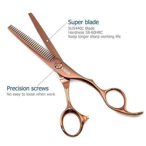6 Inch Professional Hair Scissors Hair Cutting Shears and Thinning Shears Japan 440C Haircut Scissors Barber Shears Kinsaro