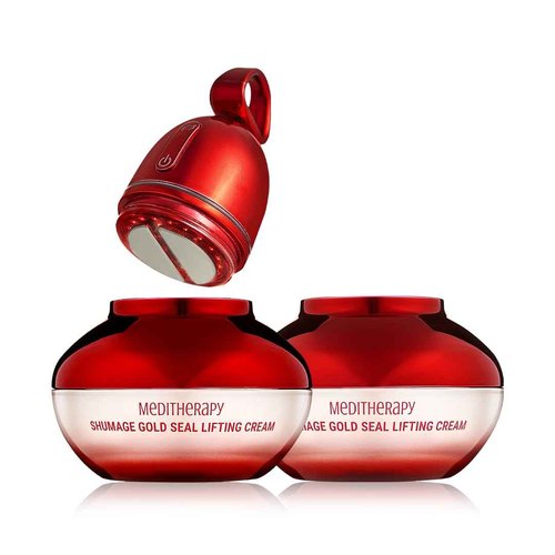 Shumage Cream + Device & Shumage Gold Seal Lifting Cream - Moisturizer Face Lift Cream, Hydrating & Tightening for Sagging Skin - Microcurrent Facial Device for Radiant Glow Skin - Korean Skincare