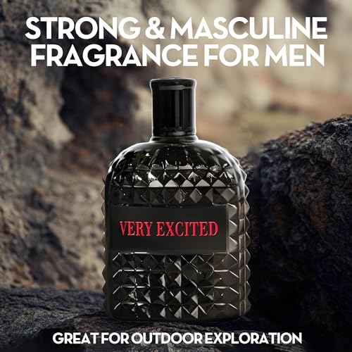 Men's Cologne Gift Set Include Valentine Milano,Valentine,Very Excited & Valuable Paris - 3.4 Fl Oz Each | Vanilla Bourbon, Leather & Amber Floral Fragrance | Luxury Eau de Toilette Quartet
