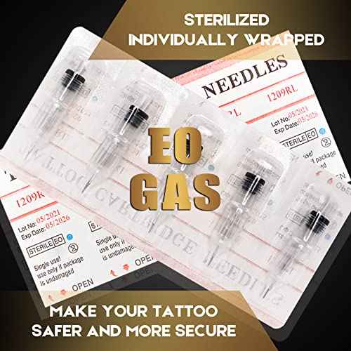 100pcs Tattoo Cartridge Needles Mixed Size 3RL 5RL 7RL 9RL 3RS 5RS 7RS 9RS 7M1 9M1 for Line Shader Magnum¡¦