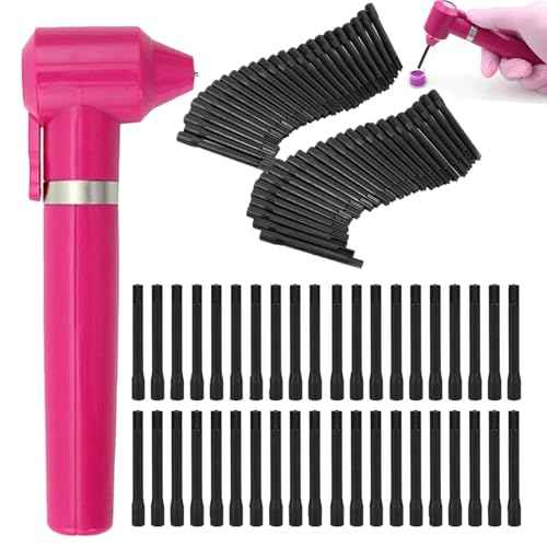 Tattoo Ink Mixer Machine with 100Pcs Sticks - Pigment Stirrer for Fast Color Mixing Make-up Eyebrow Microblading Equipemnt Tattoo Kit Supplies, Pink