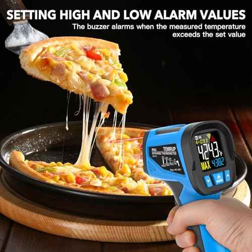 Infrared Thermometer Temperature Gun - TEMIRUP Non-Contact Digital Laser Thermometer Temp Gun with Thermocouple Probe for Industrial, Cooking, Griddle, Engine, HVAC, Adjustable Emissivity,-40¢µ~1202¢µ