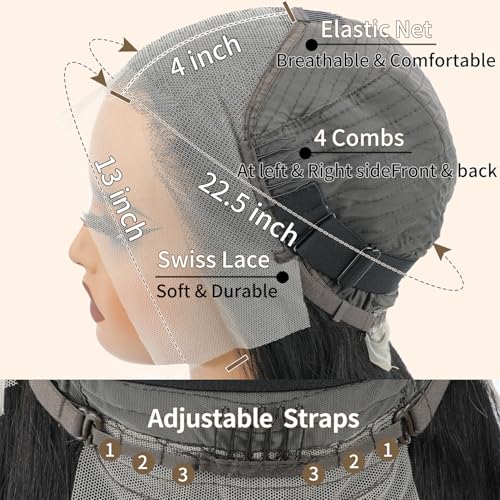 LICHANG 200 Density 13x4 Lace Front Wigs Human Hair 13x4 HD Frontal Human Hair Lace Front Wigs Straight Wigs Human Hair Straight Glueless Human Pre Plucked for Women 26 Inch