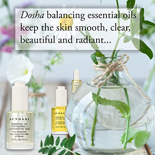 SUNDARI Essential Oil for Normal/Combo Skin, 0.5 Fl Oz, Jasmine & Ylang Ylang, Balances Sebum, Purifies for Radiant Glow, Anti-microbial Acne Control