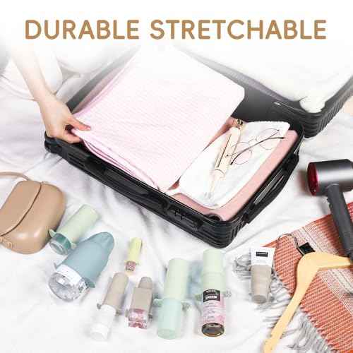 Bottle Covers for Travel, Leak Proof Elastic Sleeves, Travel Size Container Covers, Holiday Essentials for Women, Multiple Sizes Cover Suit for Various liquids Toiletries Bottles (8pcs)