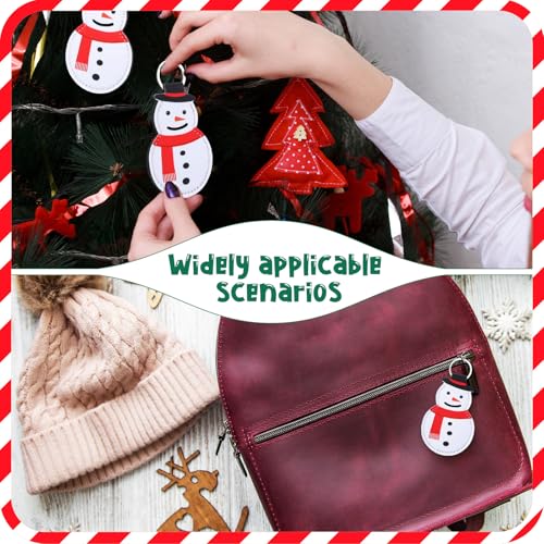 24 Pcs Christmas Lipstick Holder Keychain Lip Balm Holder Bulk Lipstick Neoprene Portable Sleeve for Christmas Party Favors Gifts Women Nurses Teachers Employees Friends(Snowman)