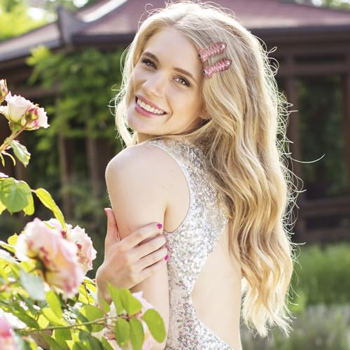 4pcs Fish Bone Hair Clips, Translucent Pink Small Barrettes, Resin No Crease Bangs Kawaii Hairpin, Duckbill Hair Accessories for Women Girls Toddlers Birthday Christmas Party