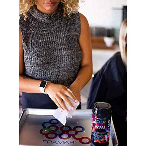 Framar Kolor Killer Wipes ? Hair Dye Remover For Skin, Hair Color Remover For Dyed Hair, Gentle on Skin, Pleasant Scent ? Wipes Dispenser of 100