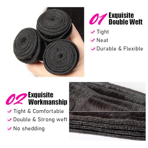 14A Human Hair Bundles 32 Inch Body Wave Bundles 100% Unprocessed Brazilian Virgin Hair 1 Bundle Body Wave Human Hair Extensions Quick Weave