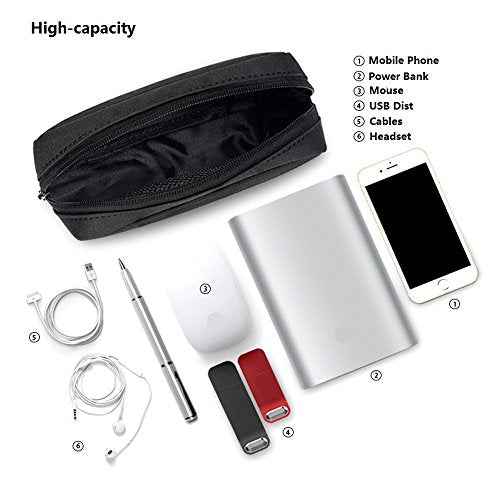 Universal Electronics/Accessories Soft Carrying Case Bag, Durable & Light-weight,Suitable for Out-going, Business, Travel and Cosmetics Kit (Small-Black)