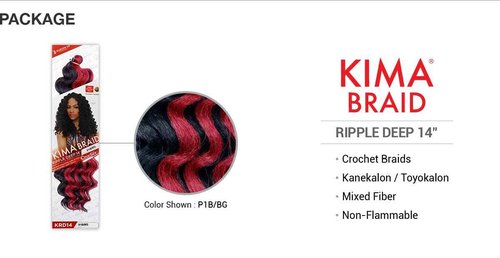 Harlem 125 Harlem125 Synthetic Hair Braids Kima Braid Ripple Deep 14inch (5-pack, 1)