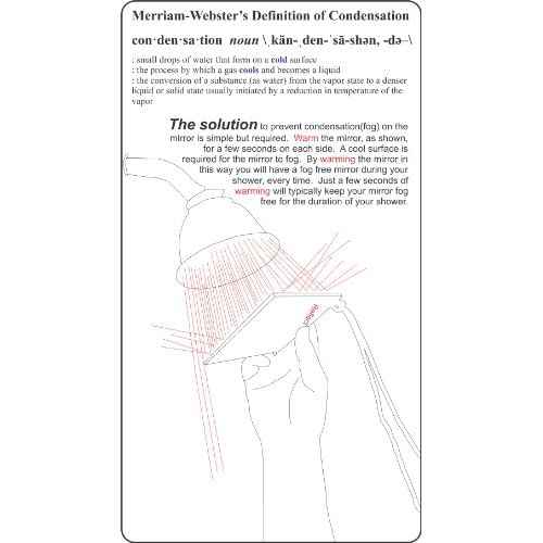 ReflectX Travel Shower Mirror - Light and Durable - Made in The U.S.A. - Shatterproof - Easily Eliminate Fog and Shadows for a Clear Fog Free Reflection. (unclad)