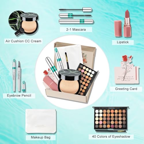 Makeup Kit for Women Full Kit, Make Up Gifts for Women Teen Girls, Makeup Bag Eyeshadow Palette Foudation Eyebrow Mascara Lipstick for Wife, Mom, Mothers Day Gifts