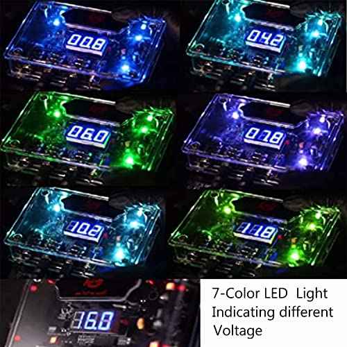 One Tattoo World Transparent Tattoo Power Supply - Precision Control, Innovative Design, Adjustable Voltage with different lights, Dual Machine Compatibility, and Safety Features, OTW-PDCT-1