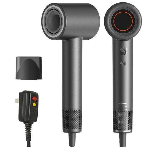 Dametol Professional Travel Hair Dryer - 110000RPM Brushless Motor, Quiet 49dB,Lightweight 0.83lbs, Negative Ion, UL Certified Fast Drying Blow Dryer with Magnetic Nozzle (B11)