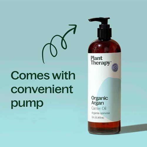 Plant Therapy Organic Argan Oil 16 oz Carrier for Skin and Hair Supports Moisturization Anti Aging and Nails Cold Pressed Pure USDA Certified